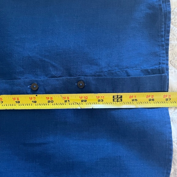 NEW Chico’s linen button down royal blue shirt top. Size 4 = Chicos size 0. NWT - Picture 8 of 9